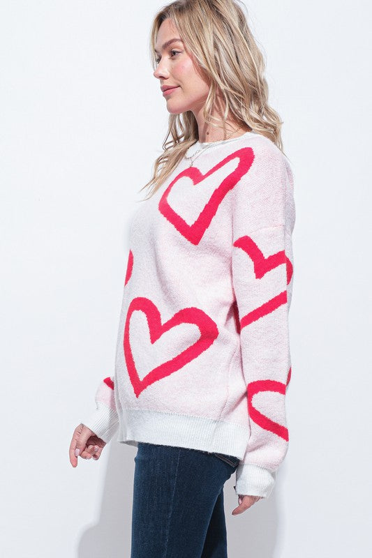 Heart Ring Pullover Lightweight Sweater