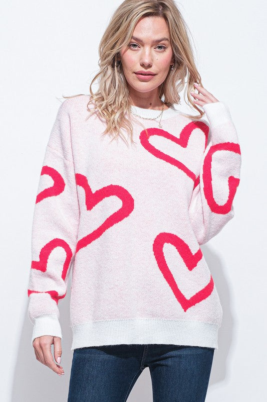 Heart Ring Pullover Lightweight Sweater