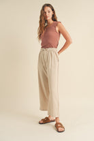 Woodrose Ribbed Knit Square Neck Tank-Market Grey Boutique