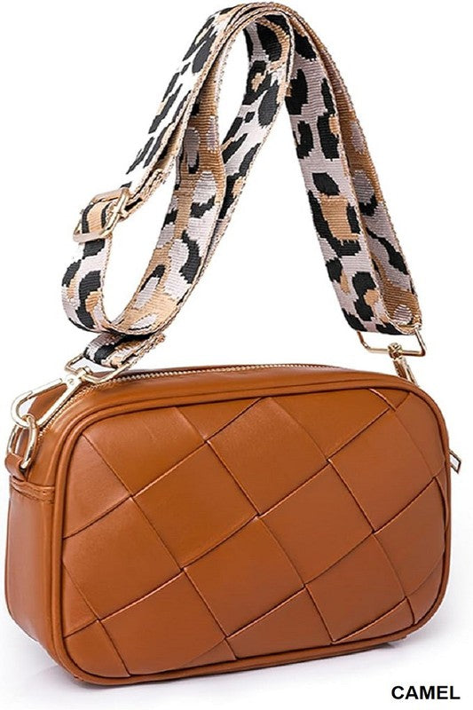 LEOPARD STRAP CROSSBODY SHOULDER BAG