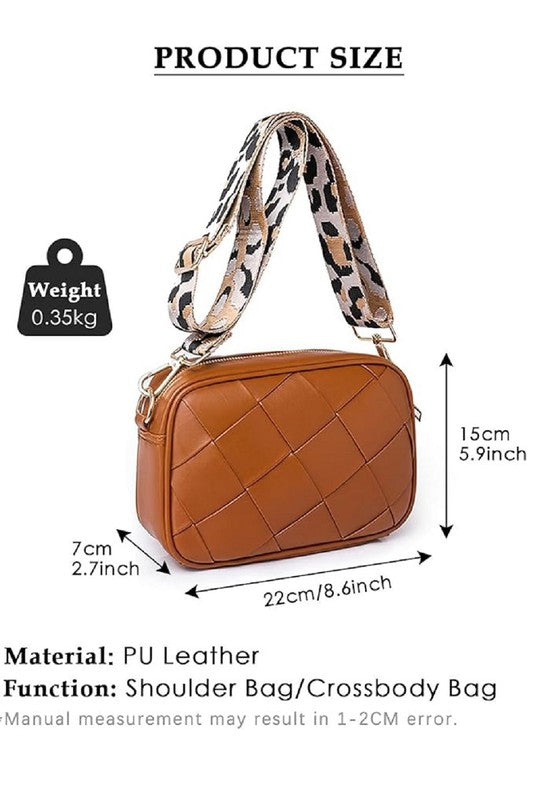 LEOPARD STRAP CROSSBODY SHOULDER BAG