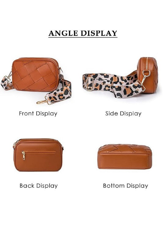 LEOPARD STRAP CROSSBODY SHOULDER BAG