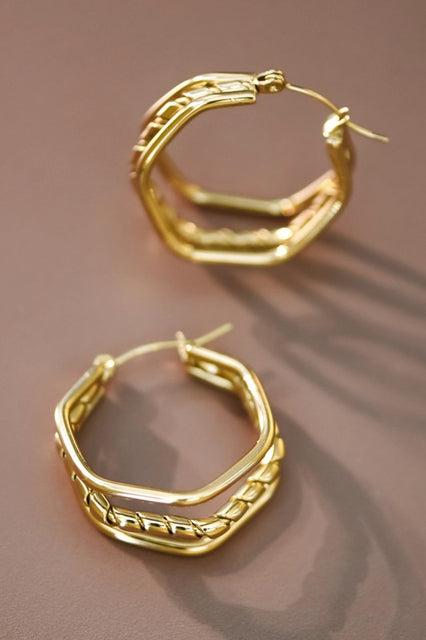 18K Waterproof Non-Tarnish Stainless Steel Hoops