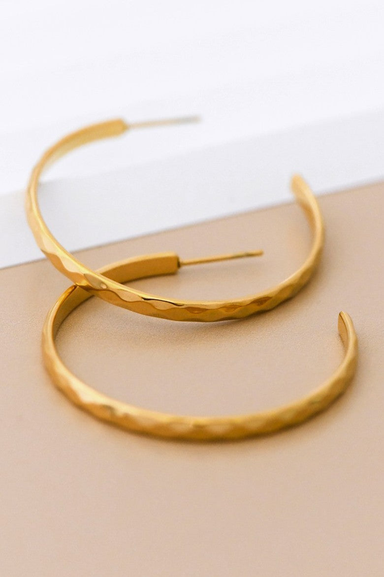 Plated Simple Hoop Earrings-Market Grey Boutique