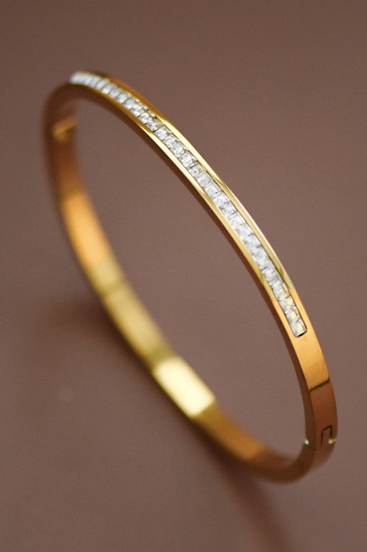 18K Gold Waterproof Non-Tarnish Stainless Steel Bangle