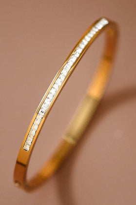 18k Diamond Waterproof Non-tarnish Stainless Steel Bangle