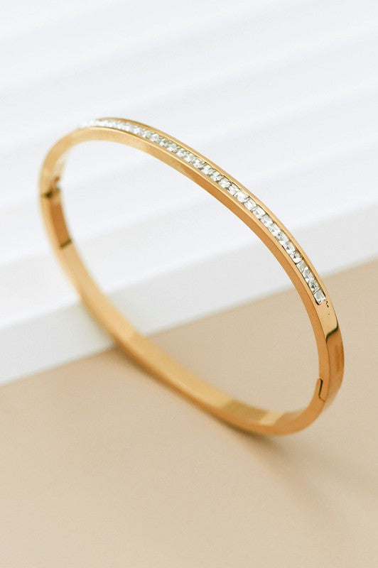 18K Gold Waterproof Non-Tarnish Stainless Steel Bangle