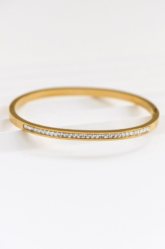 Gold w/Diamond Bangle Bracelet