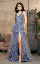 2025 Dusty Blue Tulle Sequin Dress🤍-Market Grey Boutique