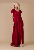Burgundy Formal Mother Of The Bride Dress