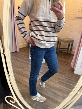 Striped Half Zip Pullover