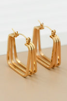 Simple Squares Hoop Earrings-Market Grey Boutique