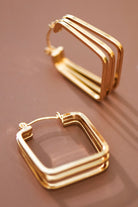 Simple Squares Hoop Earrings-Market Grey Boutique