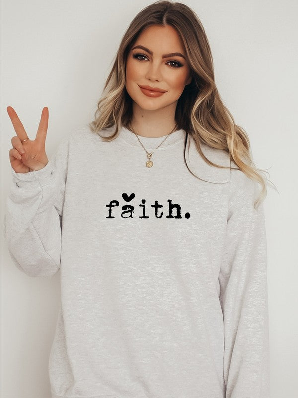 Faith Heart Cozy Crewneck Sweatshirt
