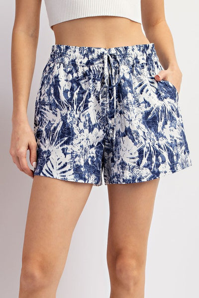 SOFT WASHED FLORAL PRINTED SHORTS