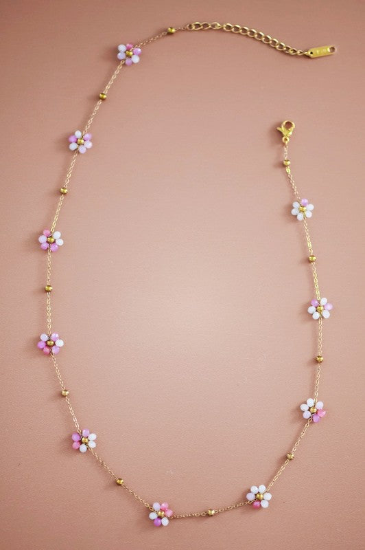Stainless Flower Chain Necklace