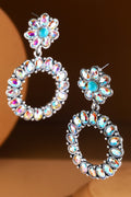 Circular Western Style Crystal Glass Earrings