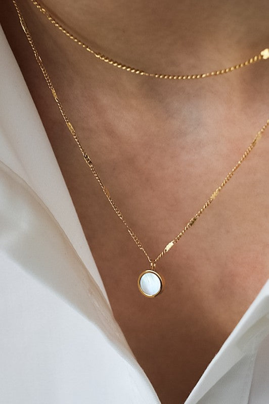 Opal Accent Tiered Chain Necklace