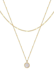 Opal Accent Tiered Chain Necklace