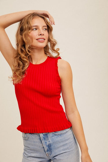 Sleeveless Frill Top