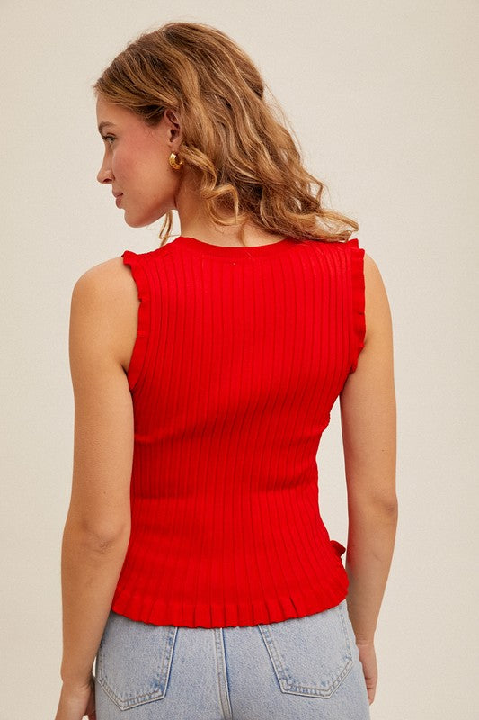 Sleeveless Frill Top