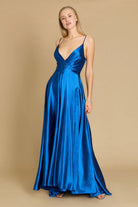 2025 Teal Long Flowy Satin Formal Gown🤍-Market Grey Boutique