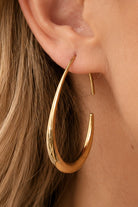 Pear Drop Hoop Earrings-Market Grey Boutique