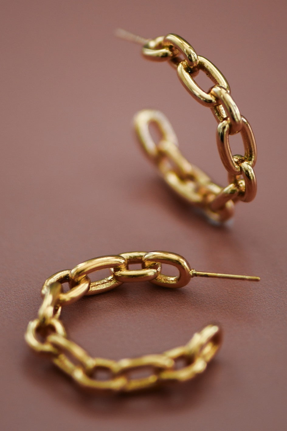 Chain Link Hoop Earrings-Market Grey Boutique
