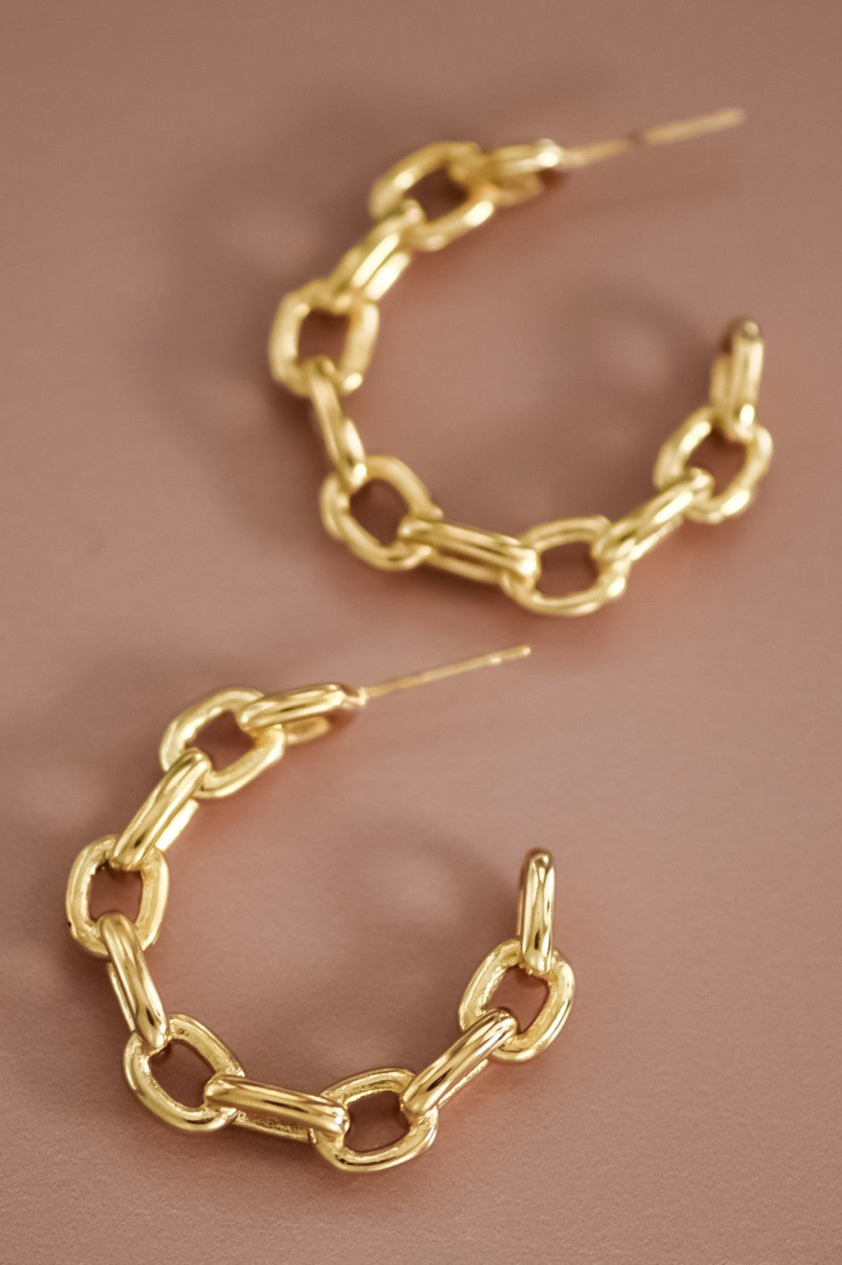 Chain Link Hoop Earrings-Market Grey Boutique