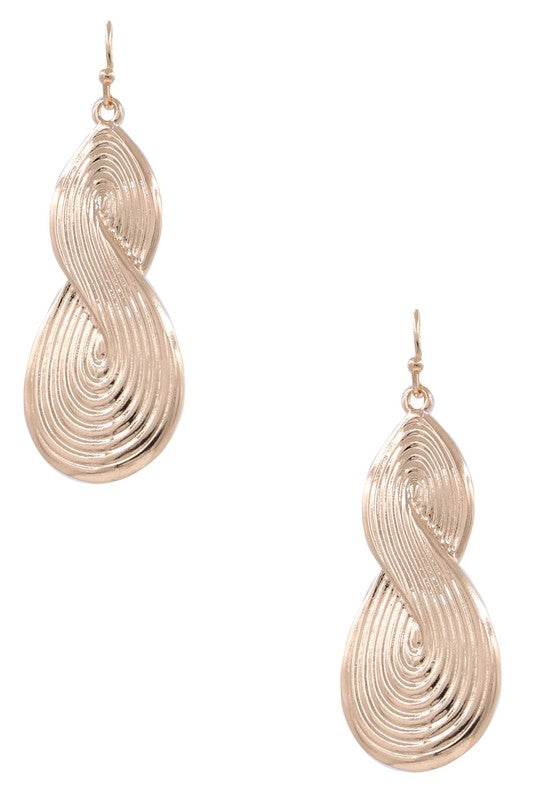 Metal Textured S Drop Earrings