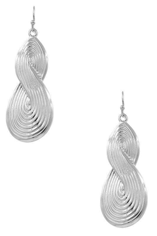 Metal Textured S Drop Earrings