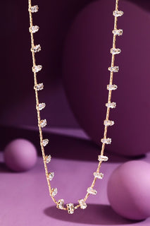 Gold Abstract Trapezoid Stone Necklace