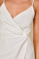 Spring White Front Knot Dress-Market Grey Boutique
