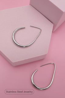 Silver 18k Stainless Steel Waterproof Tarnish Free Hoops