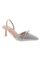 Rhinestone Slingback High Heels-Market Grey Boutique
