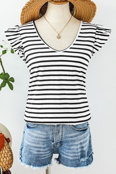 Flutter Stripes Tie Back Top