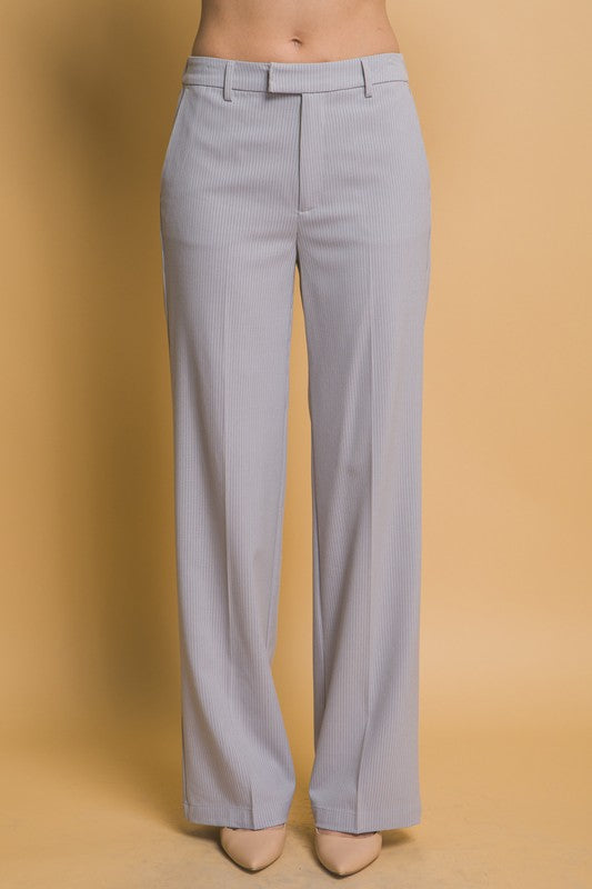 Light Grey Straight Leg Classic Trousers