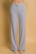 Light Grey Straight Leg Classic Trousers