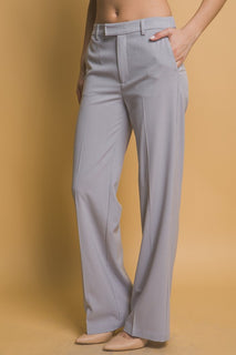 Light Grey Straight Leg Classic Trousers
