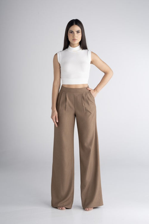 *Final Sale* SUITING TWILL WIDE LEGGED PANTS