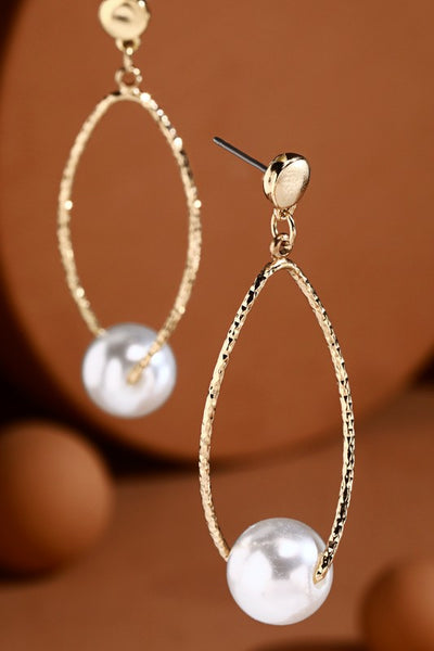 Diacut Teardrop with Pearl Earrings