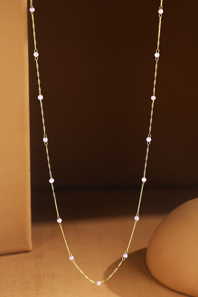 Marled Pearl Station Necklace