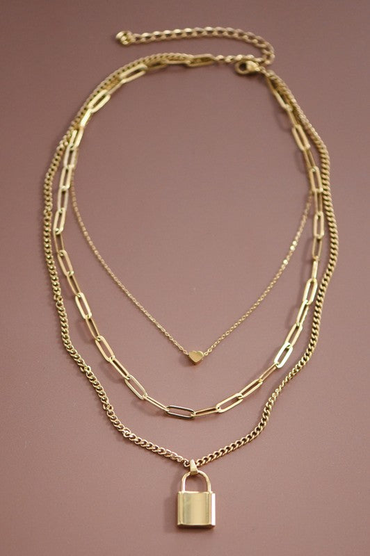 18K Plated Locket Chain Necklace