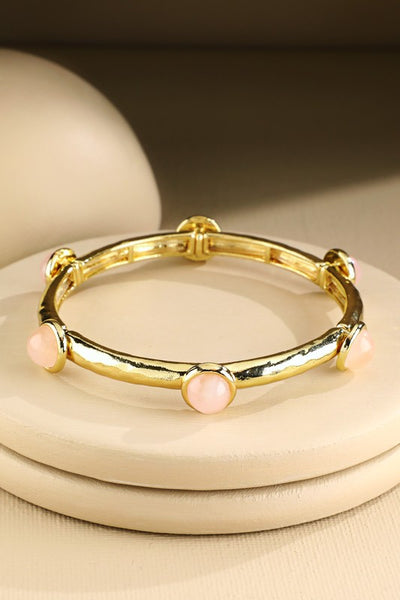 Rose Quartz Semi Stone Stretchy Bracelet
