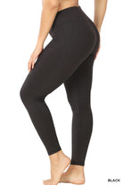 Black Premium Microfiber Wide Waistband Leggings-Market Grey Boutique