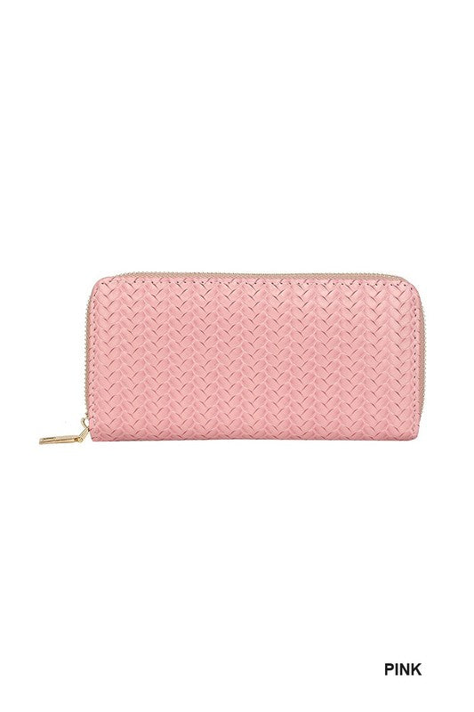 Pink Woven Weave Wallet