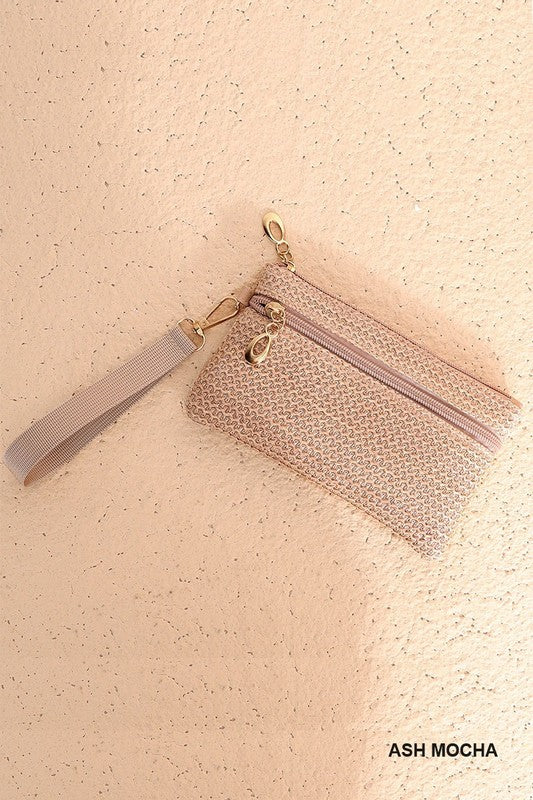 Ash Mocha Boho Wristlet Wallet-Market Grey Boutique