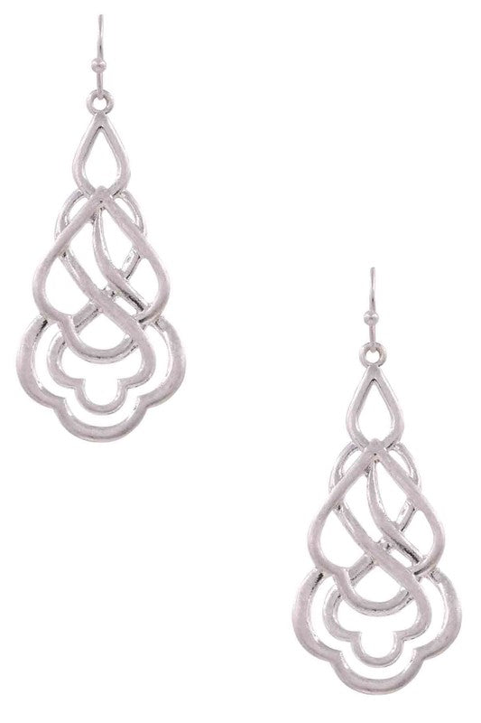 Metal Layered Moroccan Teardrop Earrings