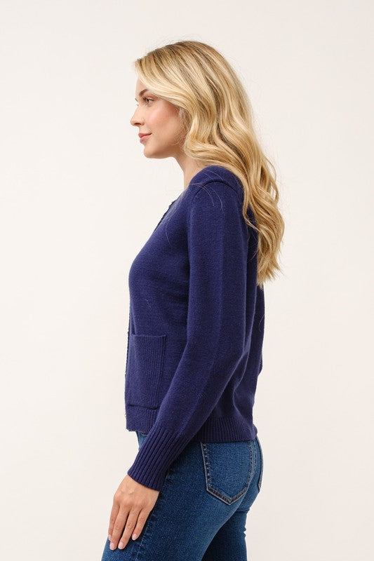 Nautical Navy Tailored Cardigan