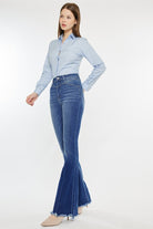 KC WESTERN FLARE JEANS-Market Grey Boutique